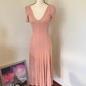 Zara NWT Blush Pink V-Neck Dress Size Small